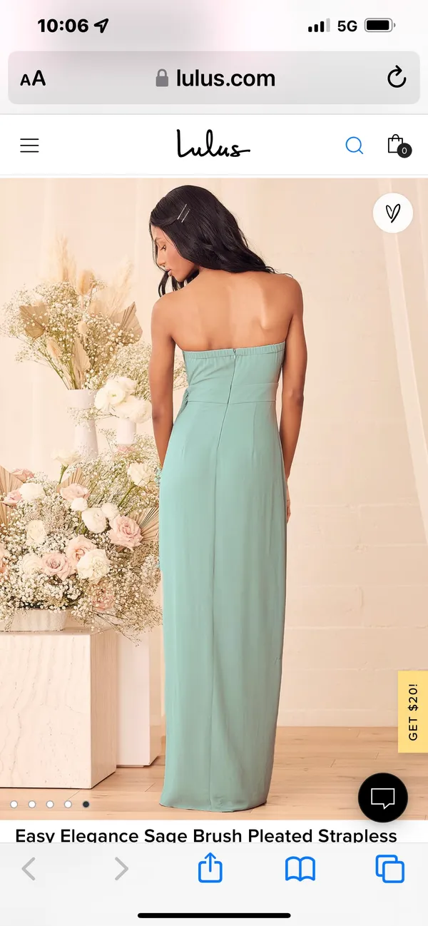 Lulus Sagebrush Pleated Strapless Maxi Dress - Image 4