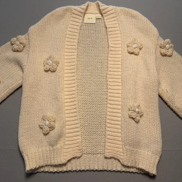 Maeve Anthropologie The Susannah 3D Floral Knit Cardigan Sweater Women One Size - Image 2