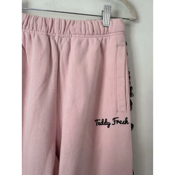 Teddy Fresh Pink Black Lace Jogger Sweatpants Women’s Size Small - Image 3
