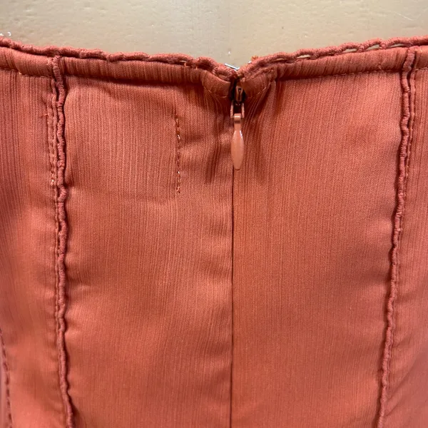 ASOS Orange Maxi Dress with Ruched Skirt Size 6 - Image 13