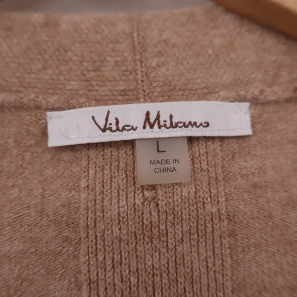 Vila Milano Womens Tan Open Front Button Back Cardigan Sweater Size L - Image 2