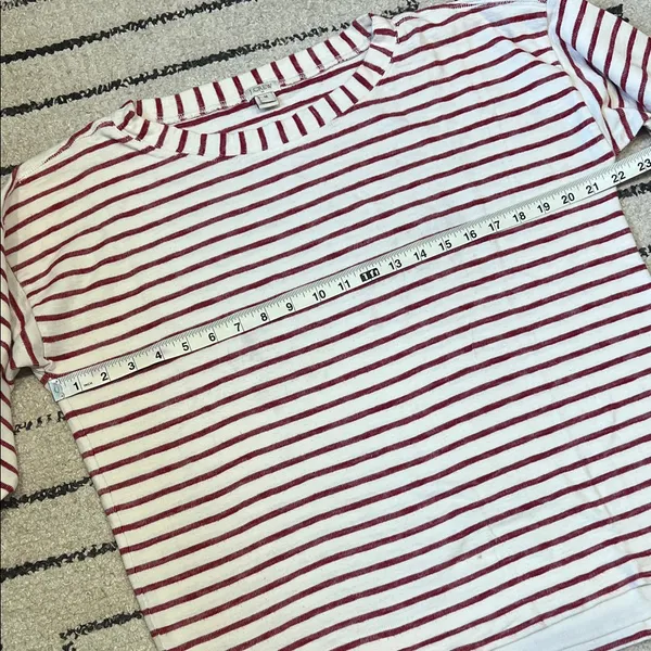 J. Crew Red and White Striped Long Sleeve Top - Image 2