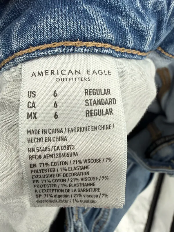 American Eagle Women Distressed High Rise Next Level Stretch Jeans 6 Regular - Image 7