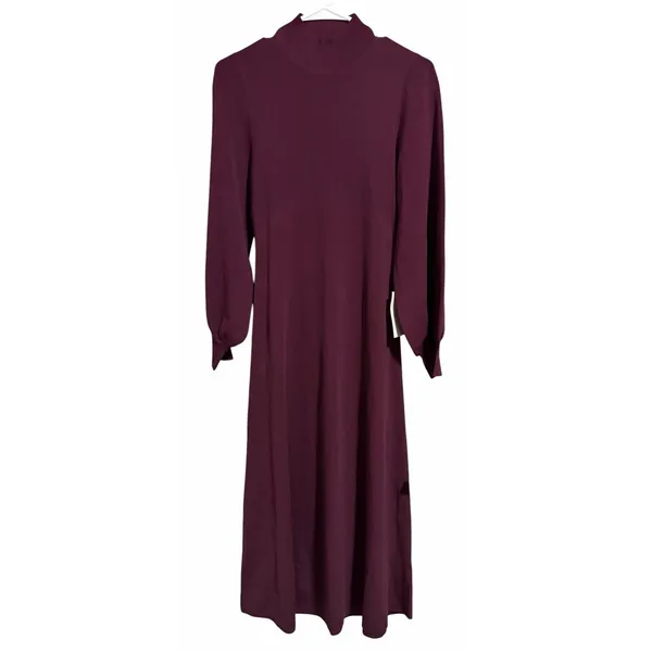 Böhme Mock Neck‎ Long Sleeve Cut Out Maxi Dress Burgundy Women's Size Large - Image 2