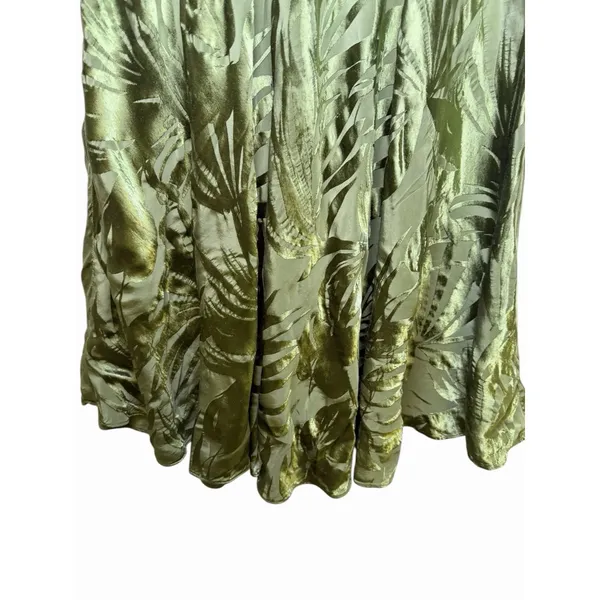 Lauren Ralph Lauren 12 Olive Green Botanical Jacquard Lace-Up Maxi Dress - Image 7