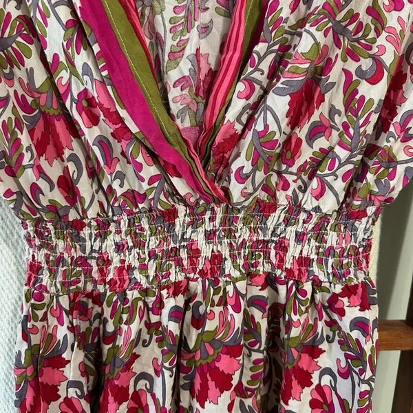 Moni & Co Floral Pink V-Neck Dress‎ Women’s Size L/XL - Image 6