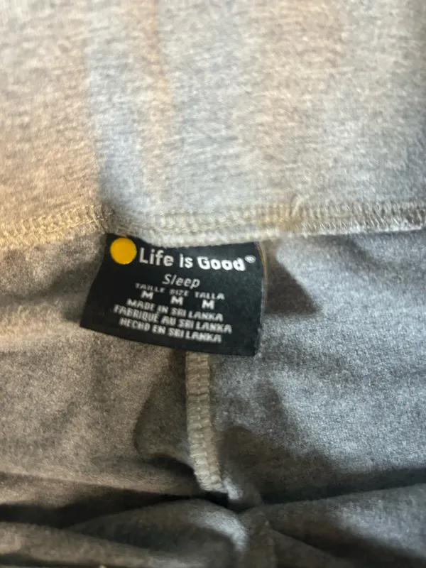 Life Is Good Light Gray Floral-Accent Lounge Pants | Size Medium - Image 6