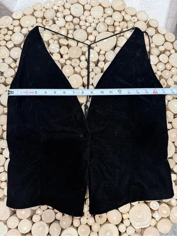 Zara plunge neck velvet V-Neck Sleeveless Top/vest. NWT Sz MD - Image 4