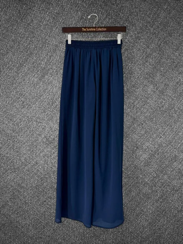 Papaya Navy Blue High Waist Wide Leg Tie Waist Pants - Image 8