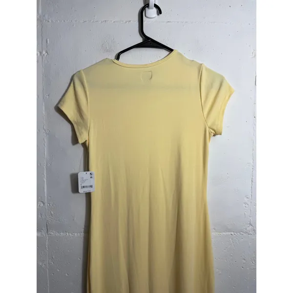 NEW Free People Free EST Butter Yellow Midi Dress Short Sleeve Size Small - Image 8