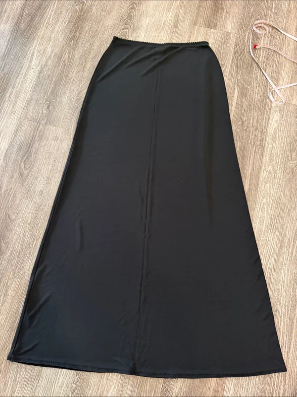 Vintage Y2K banana republic long maxi slip skirt black small - Image 5