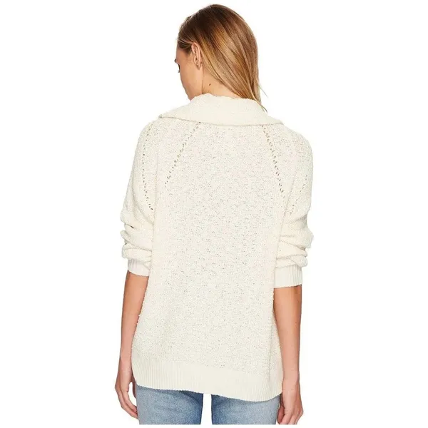 Free People Cream Ivory By Your Side Cowl Neck Sweater Oversized Women’s Large - Image 2