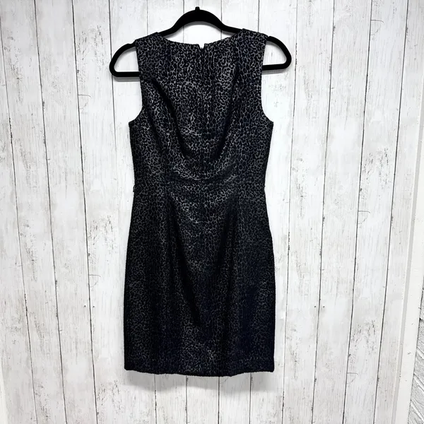 Michael Michael Kors Dress Women Size 6 Black Leopard Print‎ Sleeveless Mini - Image 8
