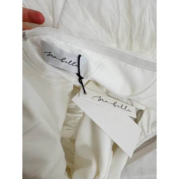 Sur Belle White Strapless Twist Front Bubble Hem Mini Dress NWT Size 4 - Image 4