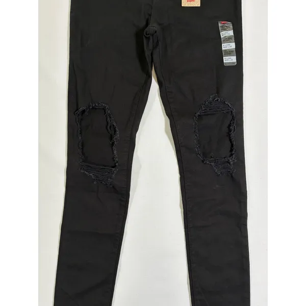 Levi's 721 Womens 8 Long 29x32 Black Distressed High Rise Skinny Jeans NWT - Image 3