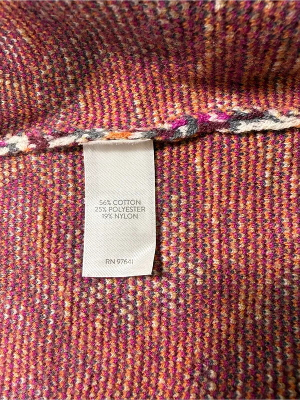 J. Jill Floral Knit Cardigan in Purple, Pink and Cream - Image 6