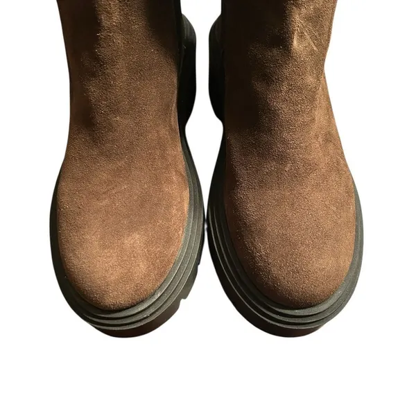 Steve Madden Brown Leather Platform Lug Boots(Size 9.5M) - Image 5