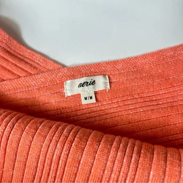 Aerie Reversible Sweater Cropped Top Picante Orange & Pink Soft Size Medium - Image 5