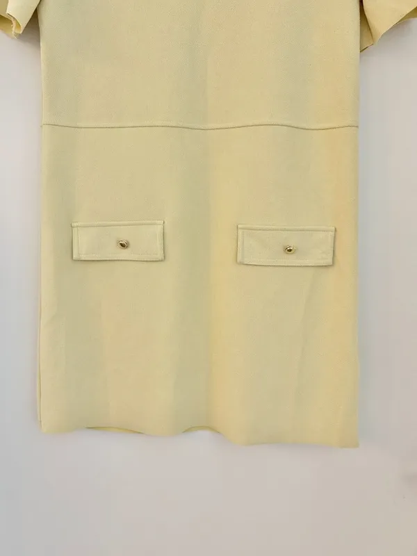 Zara Pastel Yellow Faux Suede Mini Dress Euro Summer Vactation Size S NWT - Image 6