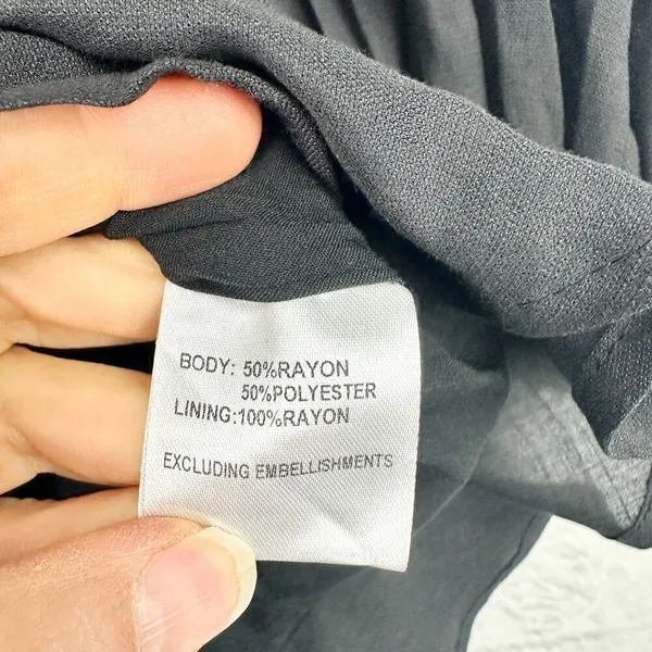 Hello Molly No Time For Love Dress Size 6 Black Mini Wrap Balloon Sleeve - Image 12