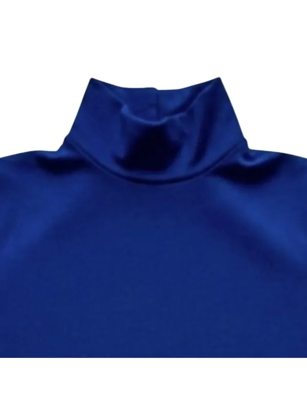 Body Wrappers Adult S Royal Blue Turtleneck Leotard Cheer Snap Crotch Zip Back - Image 3
