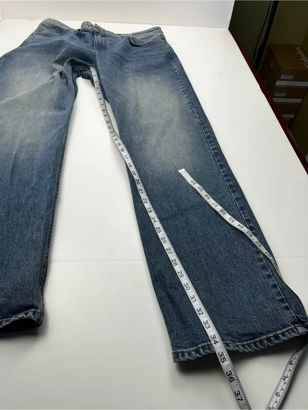 Kimes Ranch Mia 16 / 34 Blue Denim Jeans High Rise Relaxed Straight Leg Western - Image 6