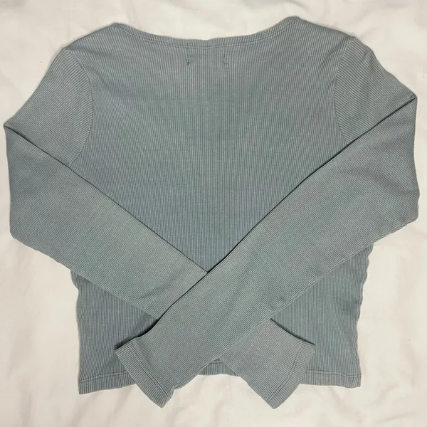 Urban Nation Blue Tie-Front Cardigan - Image 2