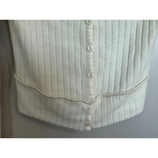 Urban Outfitters Out From Under Ivory Button Up Tight Cropped Sweater Women's Sz - Image 5