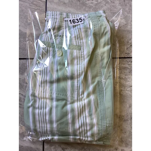 Lauren Ralph Lauren Green Striped Wide Leg Crop Pants 2P Drawstring Cotton - Image 8