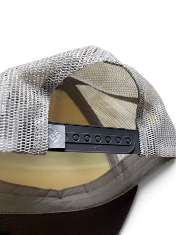 Columbia Women's Pink and Gray Striped Mesh Trucker Hat - Image 7