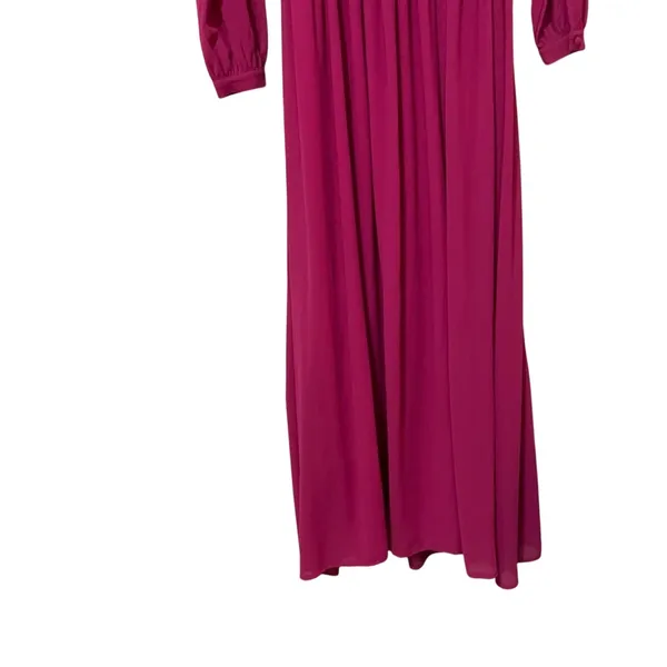 Lulus Pink Magenta Long Sleeve Maxi Formal Bridesmaid Dress Womens XS Faux Wrap - Image 8