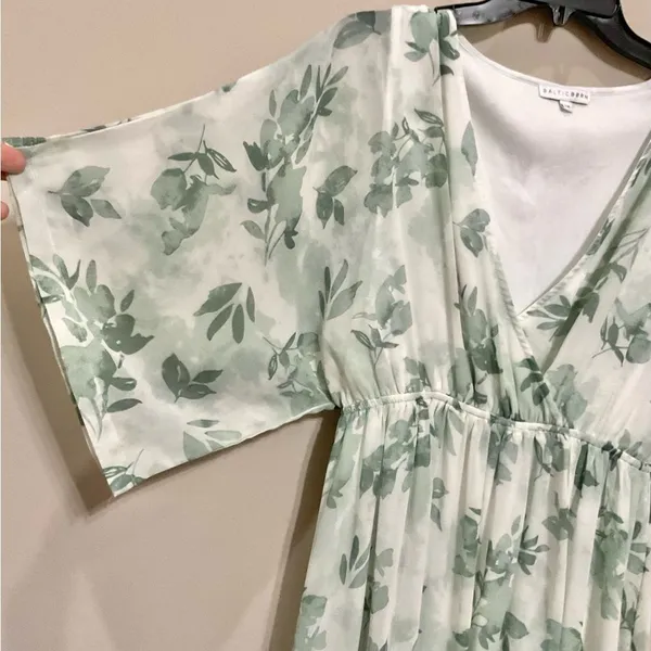 Baltic Born Kia Kimono Maxi Dress Sz M Floral Print Sheer Layered - Image 4