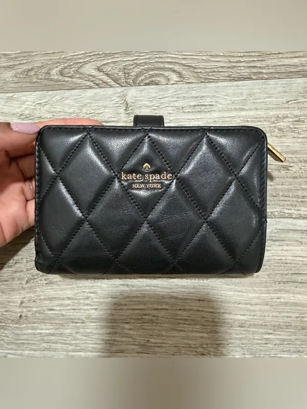 Kate Spade Black Quilted Medium Bifold Wallet - Image 2