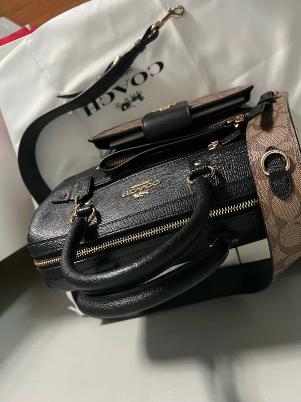 Coach Rowan Satchel Bag With Signature Canvas Detail And Wallet - Image 3