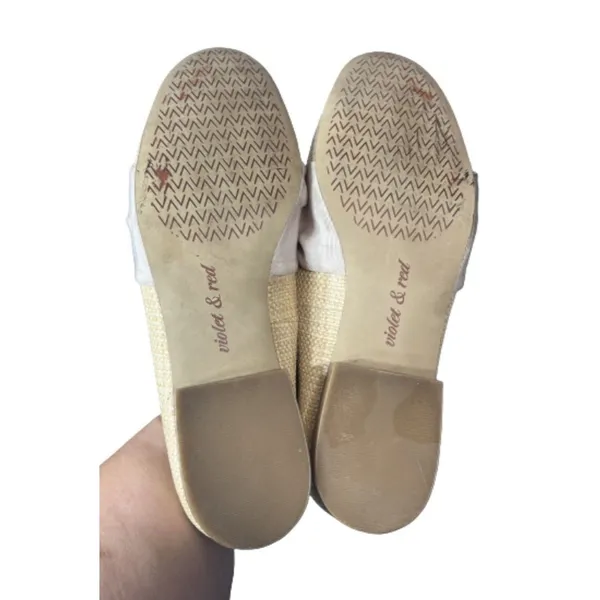 Violet & Red Woven Look Loafers Slip On Almond Toe Neutral Size 8.5 - Image 4