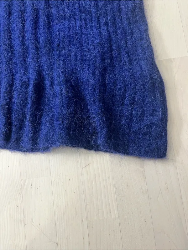 Madewell Blue Ribbed Henley Sweater Size S Alpaca Blend CKP492741785 Long Sleeve - Image 8