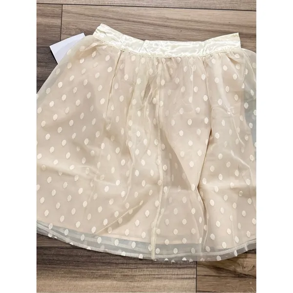 NWT Ivory Swiss Dot Mesh‎ Overlay Mini Skirt Women's Small Tulip B Coquette - Image 4