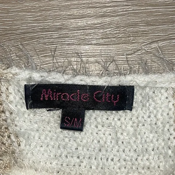 Miracle Sweater Knit Off-The-Shoulder Distressed Small/Medium - Image 2
