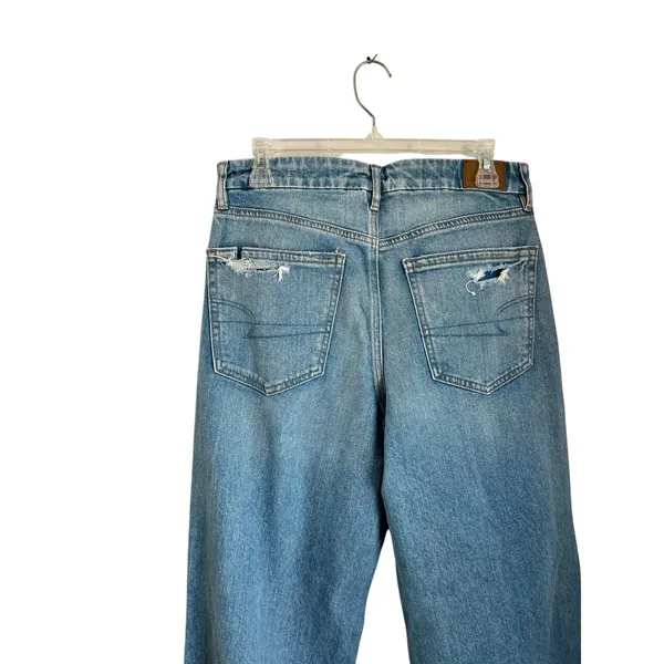 American‎ Eagle Curvy Super High Rise Baggy Straight Jeans Sz 8 - Image 7