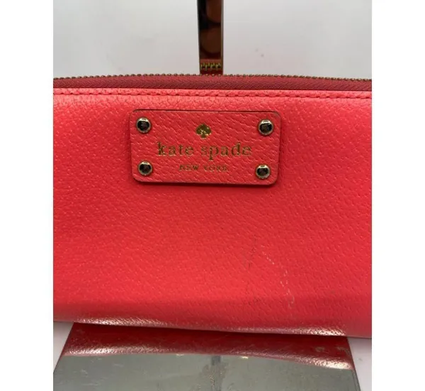Kate Spade Women's Pink Tan Zipper Wallet - Image 3