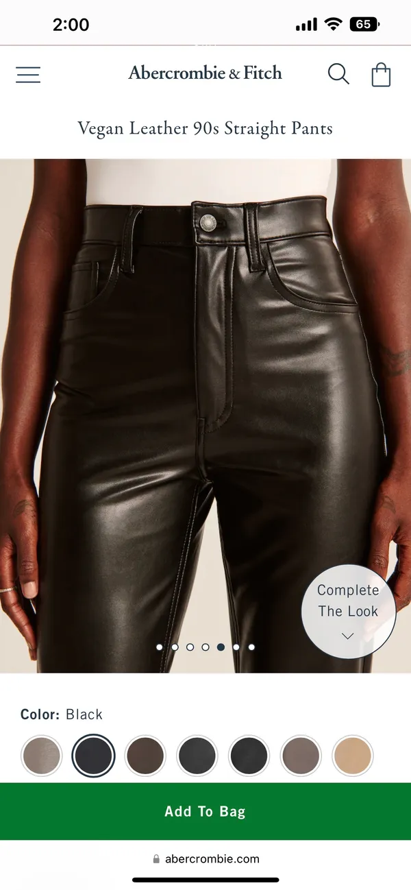 Vegan Leather 90’s Straight Pants - Image 2