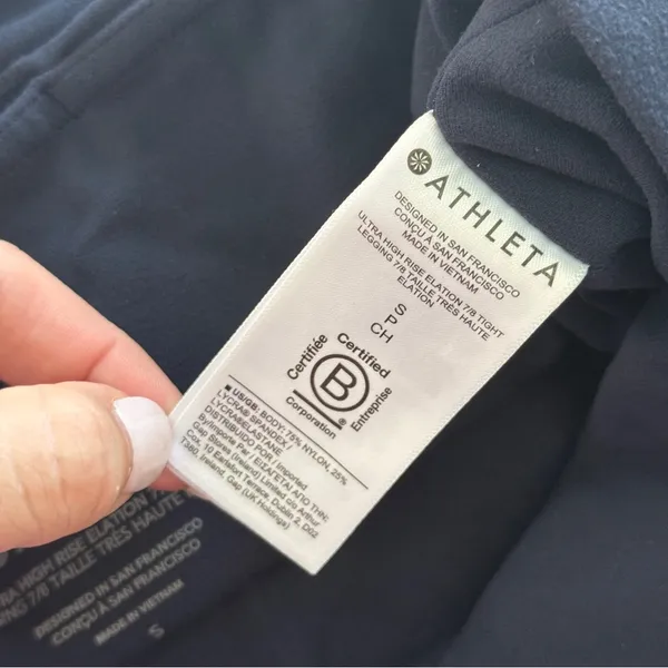 Athleta Ultra High Rise Elation 7/8 Navy‎ Blue Tights Leggings - Image 4