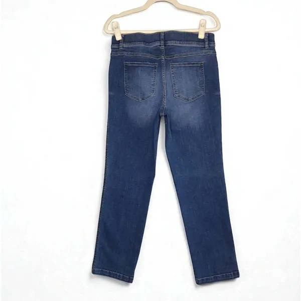 SPANX Ankle Straight PullOn Jeans W's L Vintage Indigo Shaping Comfort Travel - Image 6