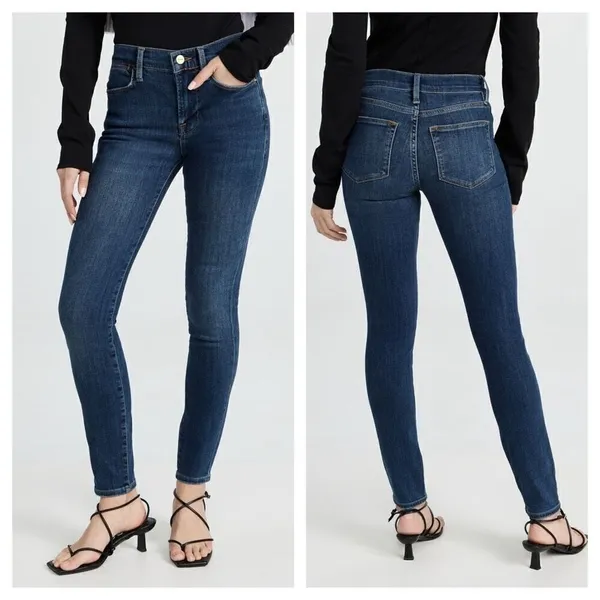 FRAME Le High Skinny Jeans in Harvard dark wash high rise Sz‎ 30 - Image 2