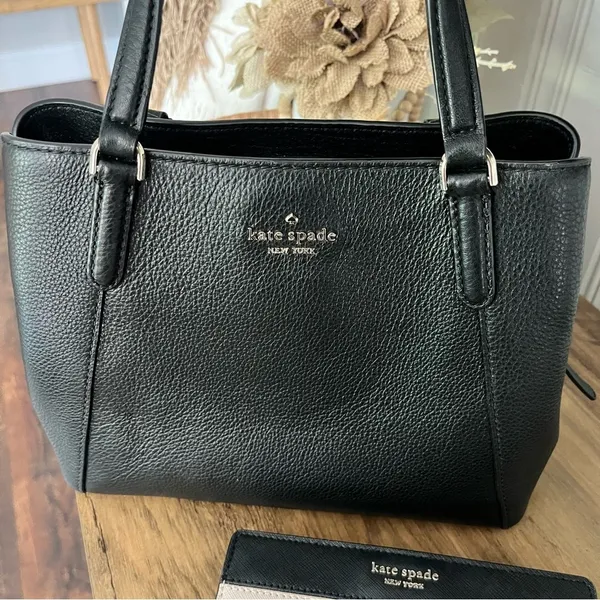 Kate Spade Medium Triple Compartment Satchel Jackson Black With Wallet - Image 5