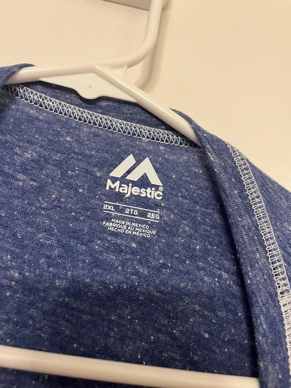 NWT Majestic Chicago Cubs Cropped Tee Blue MLB Shirt Size 2XL - Image 4