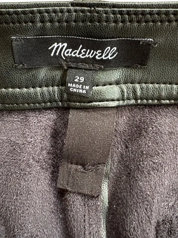 Like New Madewell Emmett Wide Leg Faux Leather Pants Size 29 Retail $148.00 - Image 7