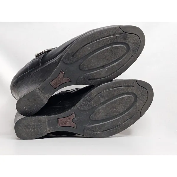 Ariat Leather Wedges Mules Slip On Womens 8.5 B Black‎ Braided Leather Western - Image 5