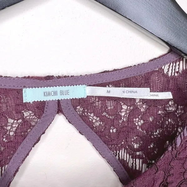 Kimchi Blue Lace‎ Shift Urban Outfitters Dress Medium Burgundy Vintage Style - Image 3
