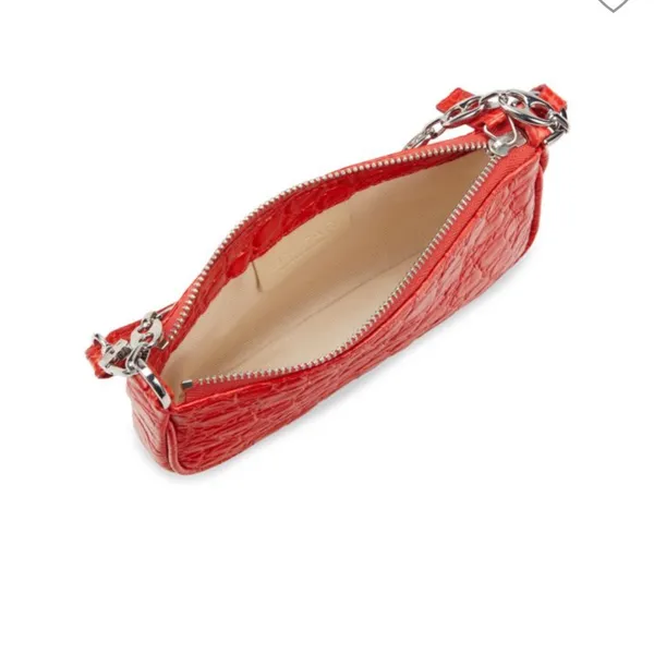 By far Mini Rachel Croc Embossed Leather Top Handle Bag - Image 4